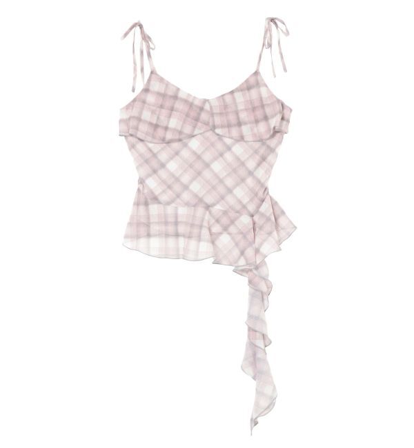 EVRIS「チェックシフォントップス」|キャミソール|