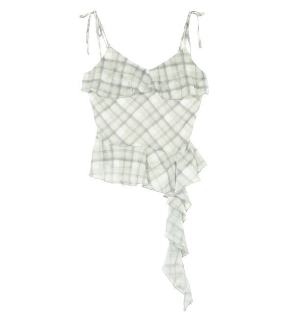 EVRIS「チェックシフォントップス」|キャミソール|