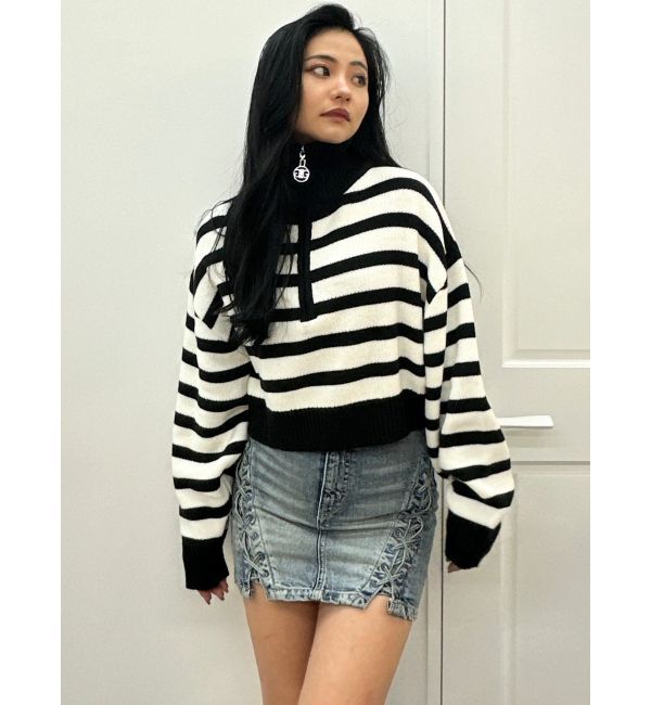 GYDA「ハイウエスSIDEサイドレースアップデニムスカートライクショートパンツ」|スカート|