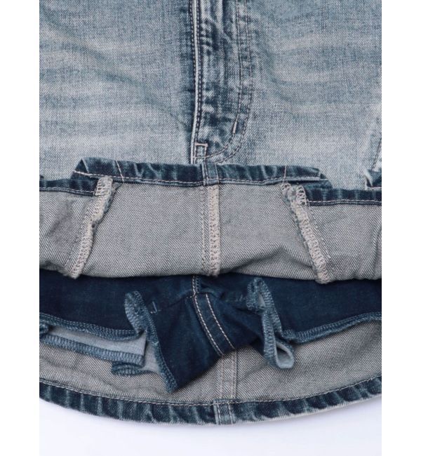GYDA「ハイウエスSIDEサイドレースアップデニムスカートライクショートパンツ」|スカート|
