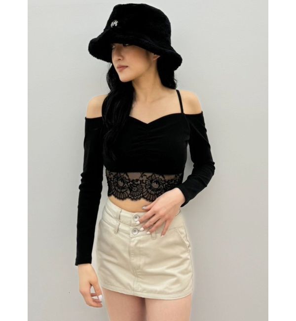 GYDA「Wウエストデザインスカートライクショートパンツ」|スカート|