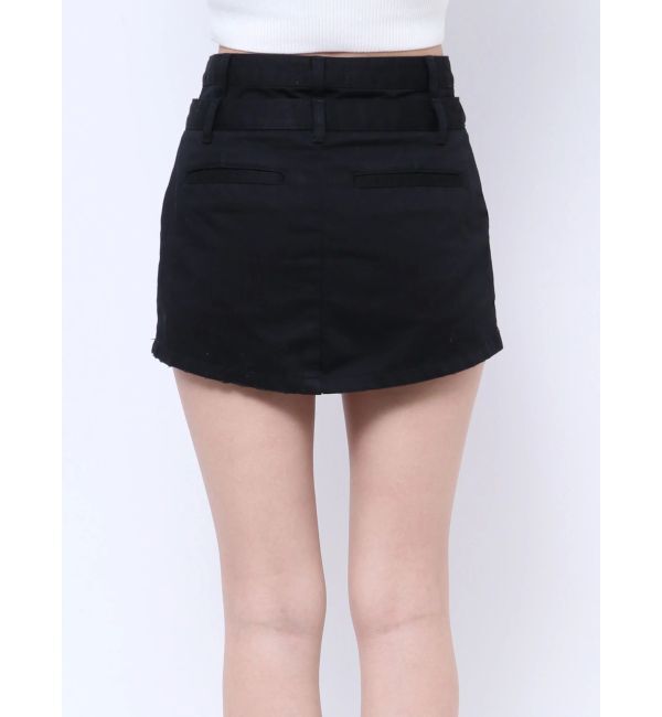 GYDA「Wウエストデザインスカートライクショートパンツ」|スカート|