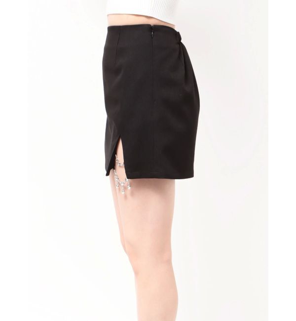 GYDA「slit chain bijou スカートライクショートパンツ」|スカート|