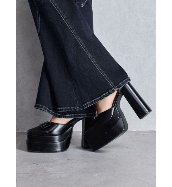 GYDA「GGアンクルストラップチャンキーヒールパンプス」|パンプス|