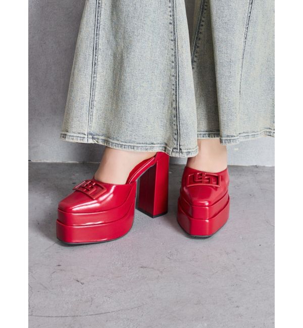 GYDA「GGアンクルストラップチャンキーヒールパンプス」|パンプス|