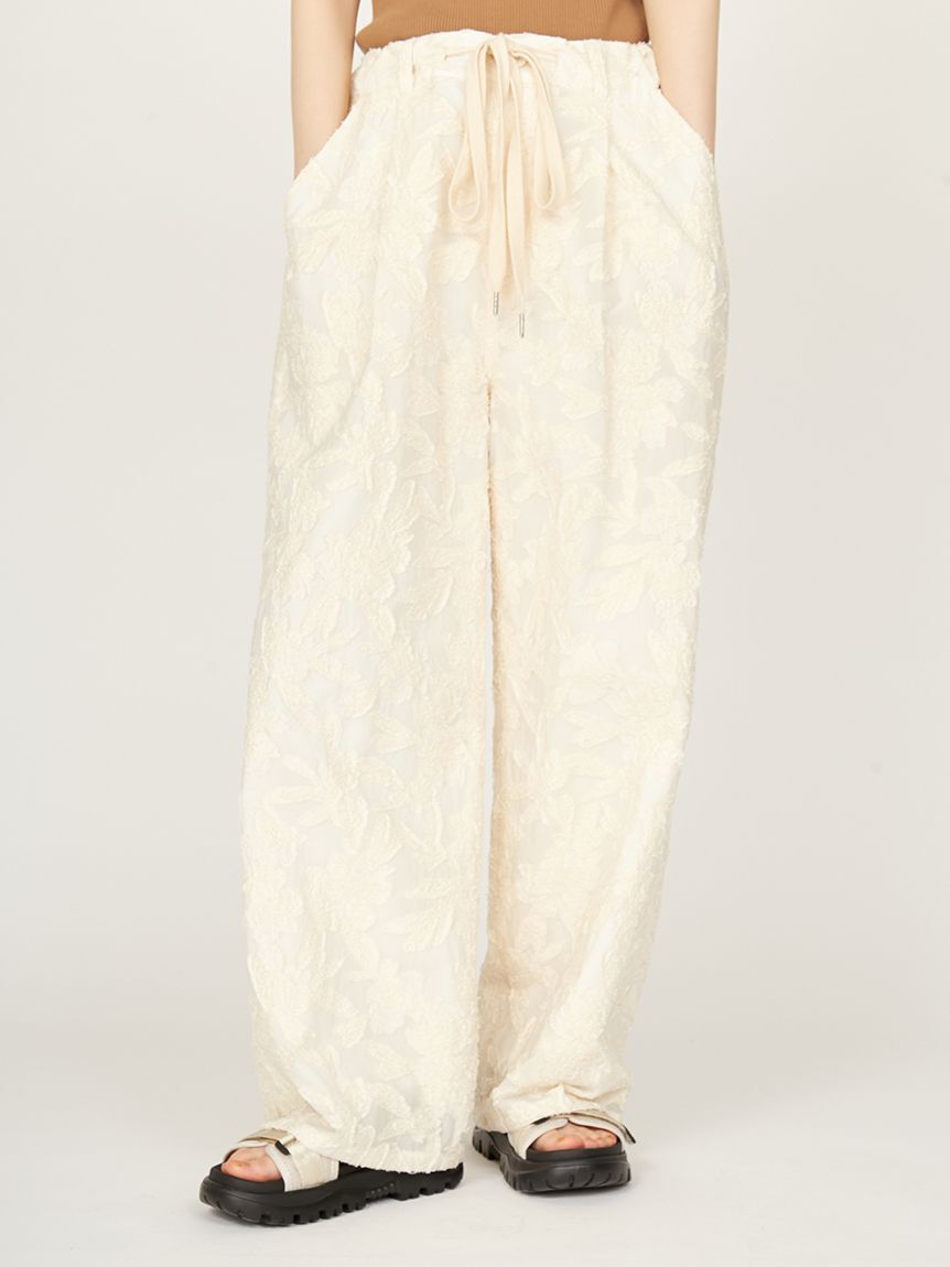 emmi atelier「ウエストギャザーワイドパンツ」|チノ|IVR