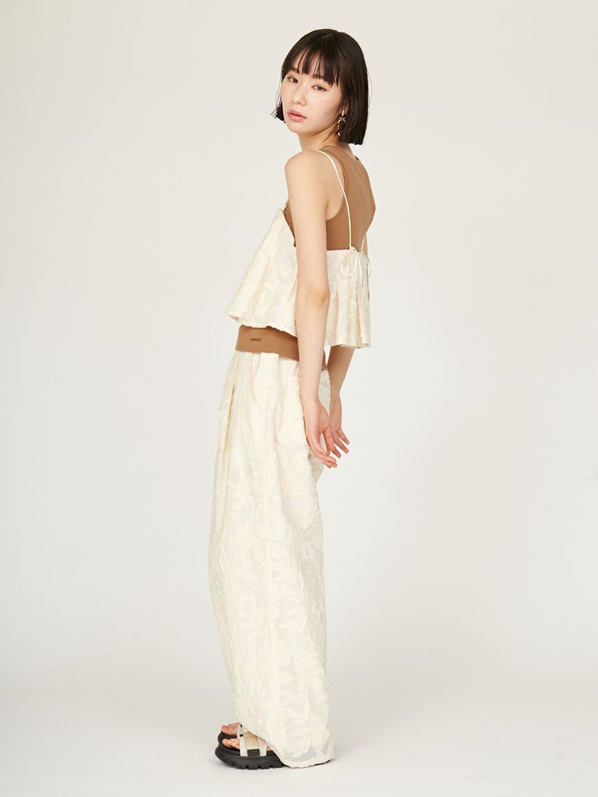 emmi atelier「ウエストギャザーワイドパンツ」|チノ|