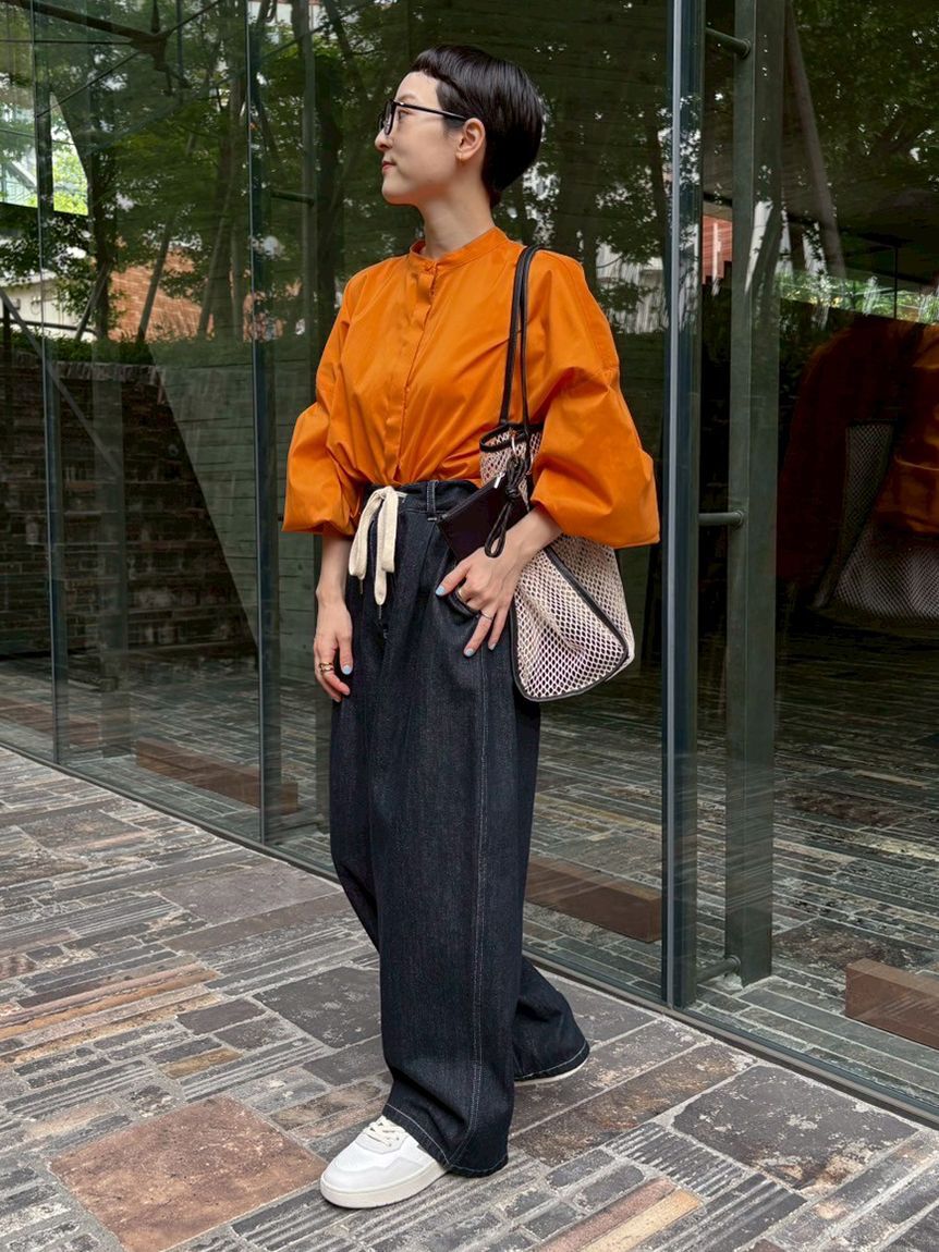 emmi atelier「ウエストギャザーワイドパンツ」|チノ|