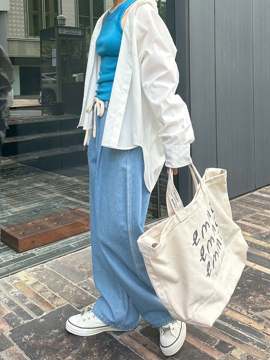 emmi atelier「ウエストギャザーワイドパンツ」|チノ|