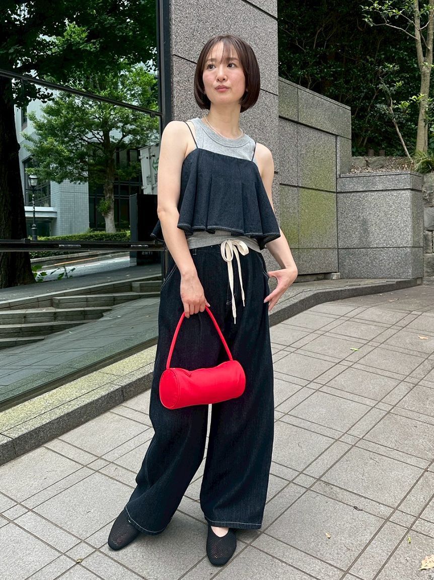 emmi atelier「ウエストギャザーワイドパンツ」|チノ|