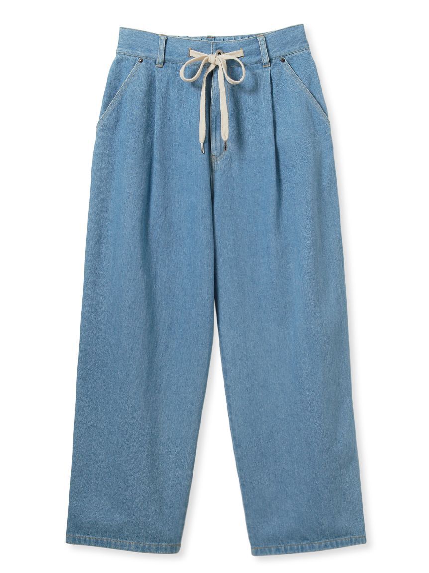 emmi atelier「ウエストギャザーワイドパンツ」|チノ|BLU