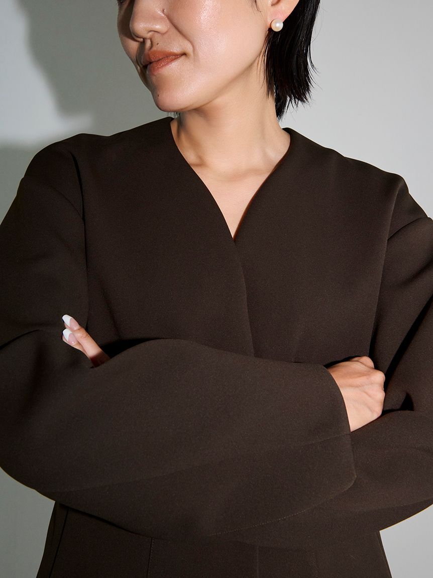 emmi atelier「【セットアップ対応】【金子綾 for emmi】コンフォートジャケット」|ノーカラージャケット|BRW