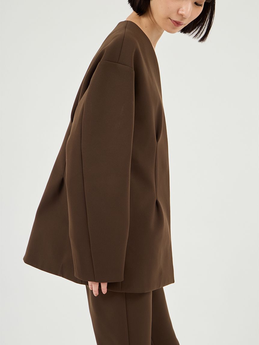 emmi atelier「【セットアップ対応】【金子綾 for emmi】コンフォートジャケット」|ノーカラージャケット|