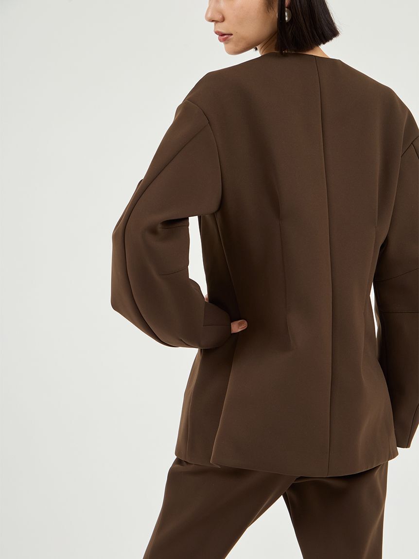 emmi atelier「【セットアップ対応】【金子綾 for emmi】コンフォートジャケット」|ノーカラージャケット|