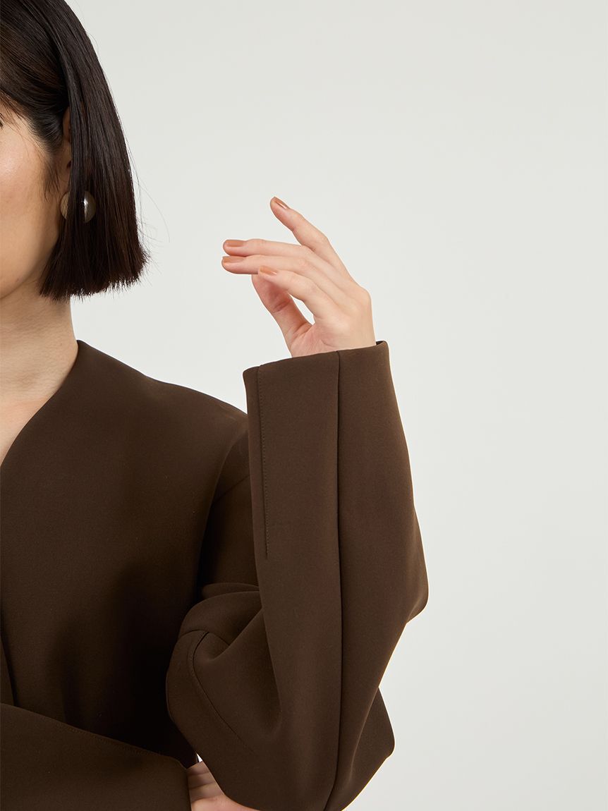 emmi atelier「【セットアップ対応】【金子綾 for emmi】コンフォートジャケット」|ノーカラージャケット|