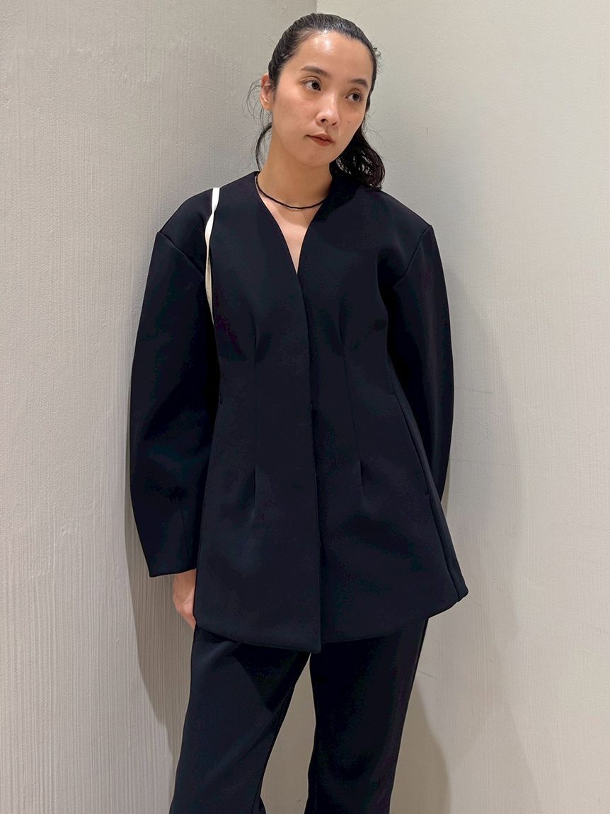 emmi atelier「【セットアップ対応】【金子綾 for emmi】コンフォートジャケット」|ノーカラージャケット|