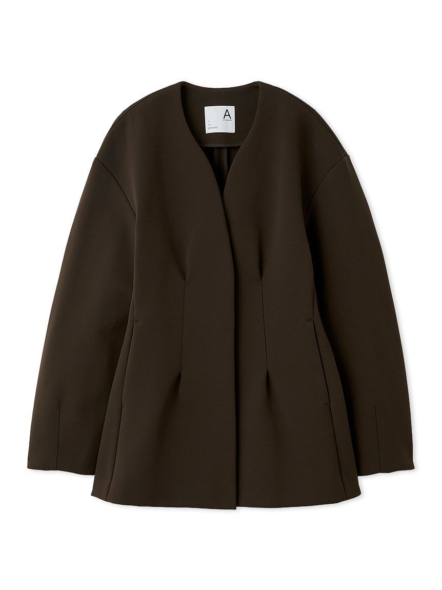 emmi atelier「【セットアップ対応】【金子綾 for emmi】コンフォートジャケット」|ノーカラージャケット|