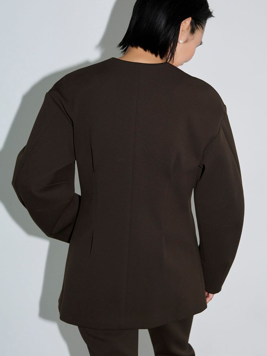 emmi atelier「【セットアップ対応】【金子綾 for emmi】コンフォートジャケット」|ノーカラージャケット|