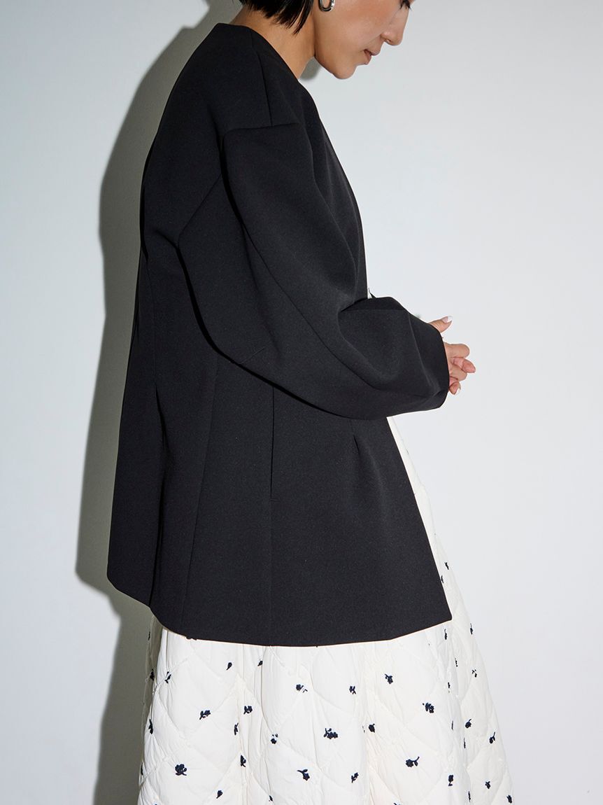 emmi atelier「【セットアップ対応】【金子綾 for emmi】コンフォートジャケット」|ノーカラージャケット|