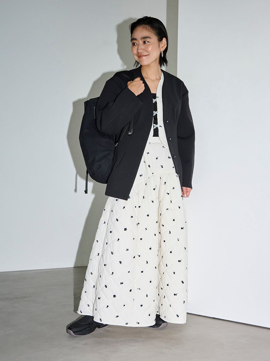 emmi atelier「【セットアップ対応】【金子綾 for emmi】コンフォートジャケット」|ノーカラージャケット|