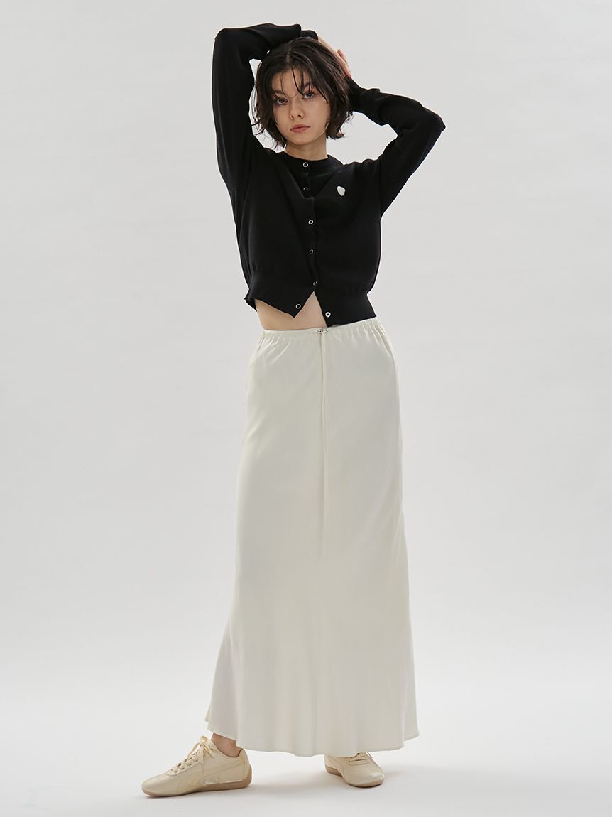 emmi atelier「サテンナロースカート【セットアップ対応】」|スカート|