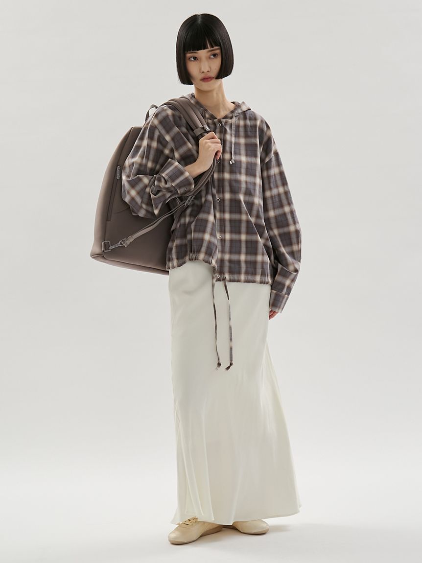 emmi atelier「サテンナロースカート【セットアップ対応】」|スカート|