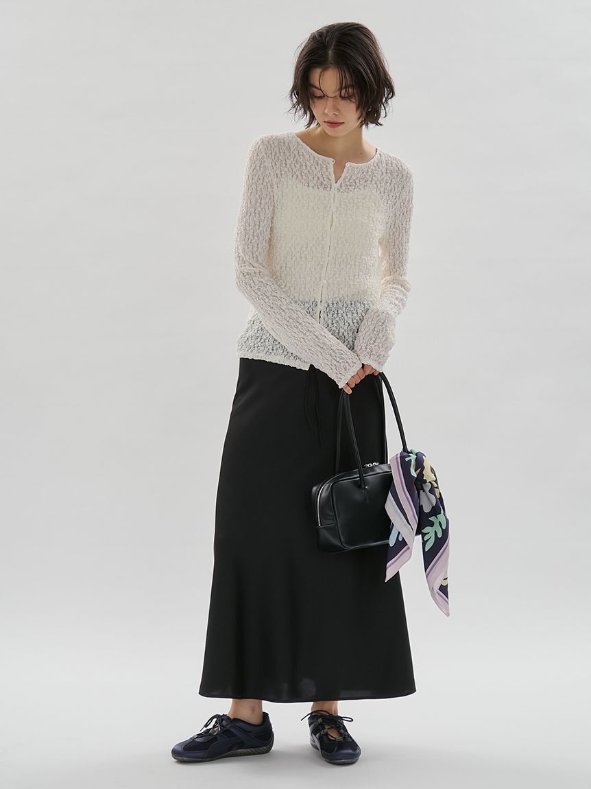 emmi atelier「サテンナロースカート【セットアップ対応】」|スカート|