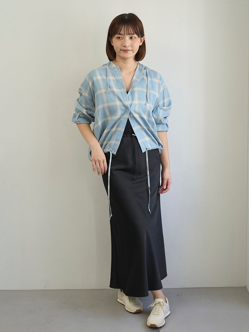 emmi atelier「サテンナロースカート【セットアップ対応】」|スカート|