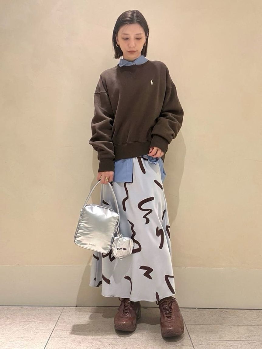 emmi atelier「サテンナロースカート【セットアップ対応】」|スカート|