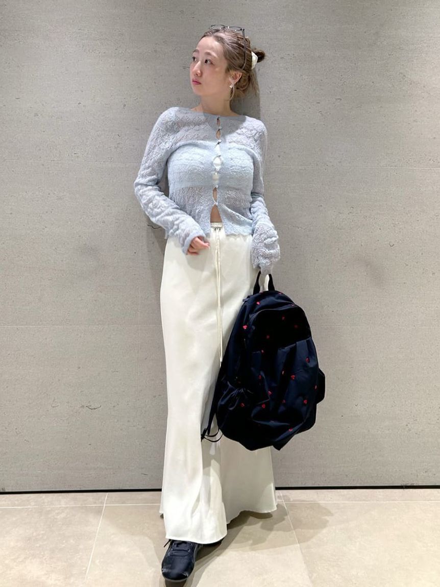 emmi atelier「サテンナロースカート【セットアップ対応】」|スカート|