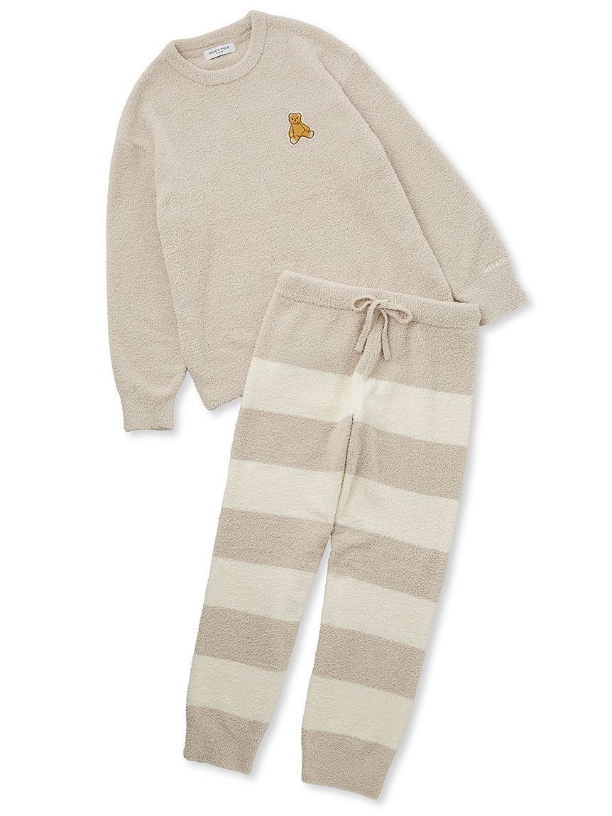 GELATO PIQUE HOMME「【ONLINE限定】【HOMME】ベビモコベアプルオーバー＆ロングパンツセット」|ルームウェア|BEG