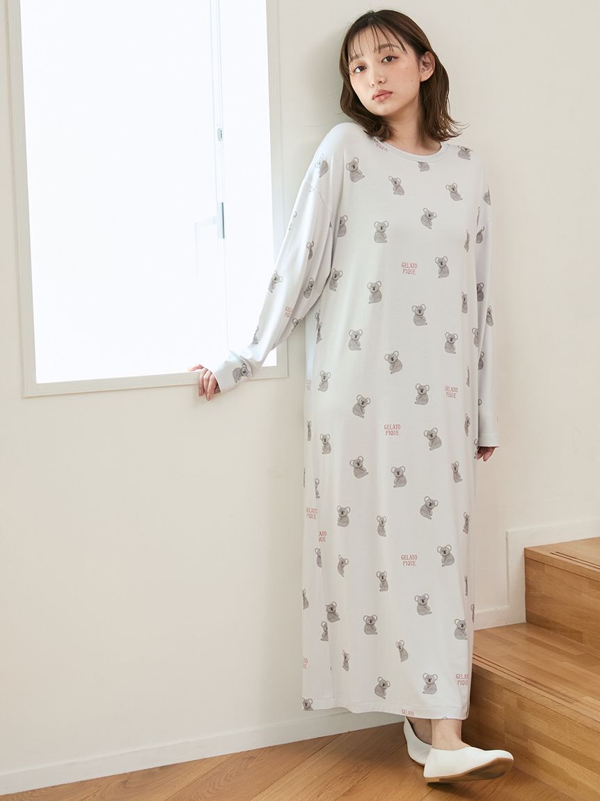 gelato pique「【接触冷感】コアラ柄ワンピース」|ルームウェア|GRY