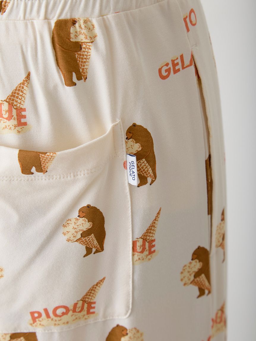 GELATO PIQUE HOMME「【HOMME】レーヨンジェラートベア柄ロングパンツ」|ルームウェア|