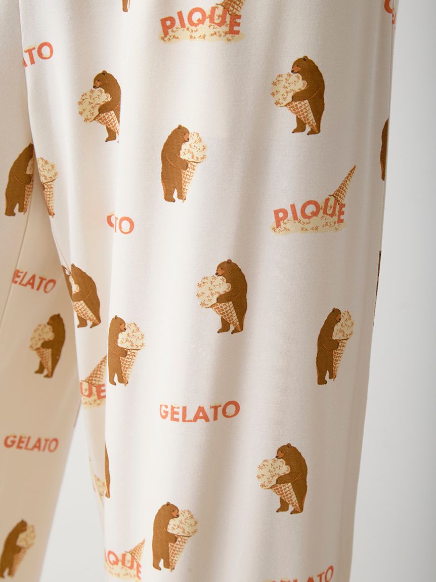 GELATO PIQUE HOMME「【HOMME】レーヨンジェラートベア柄ロングパンツ」|ルームウェア|