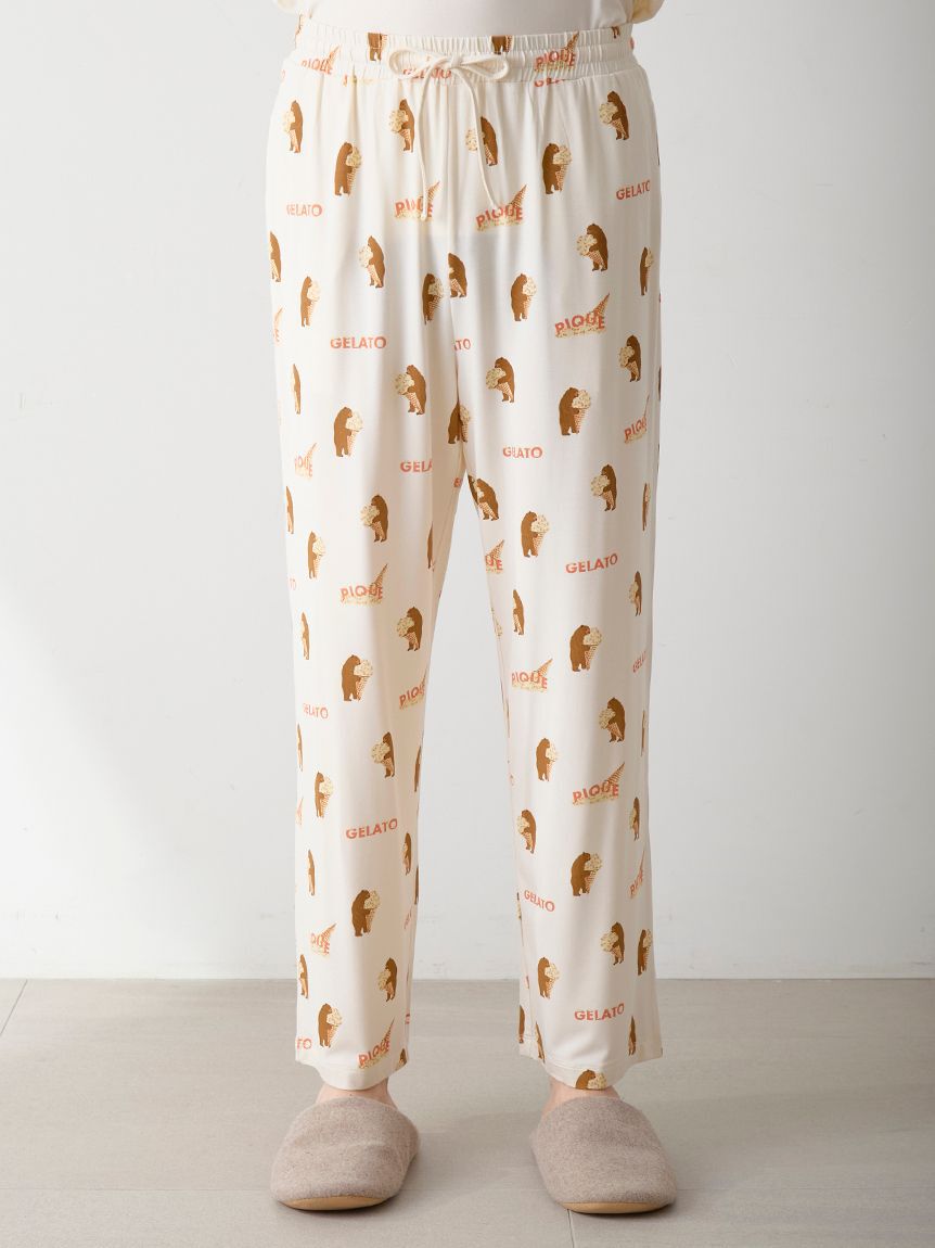 GELATO PIQUE HOMME「【HOMME】レーヨンジェラートベア柄ロングパンツ」|ルームウェア|