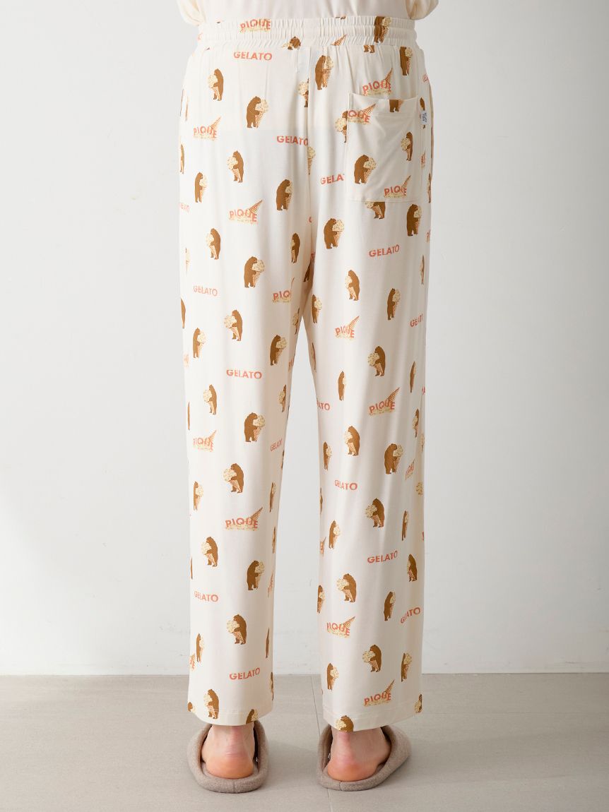 GELATO PIQUE HOMME「【HOMME】レーヨンジェラートベア柄ロングパンツ」|ルームウェア|