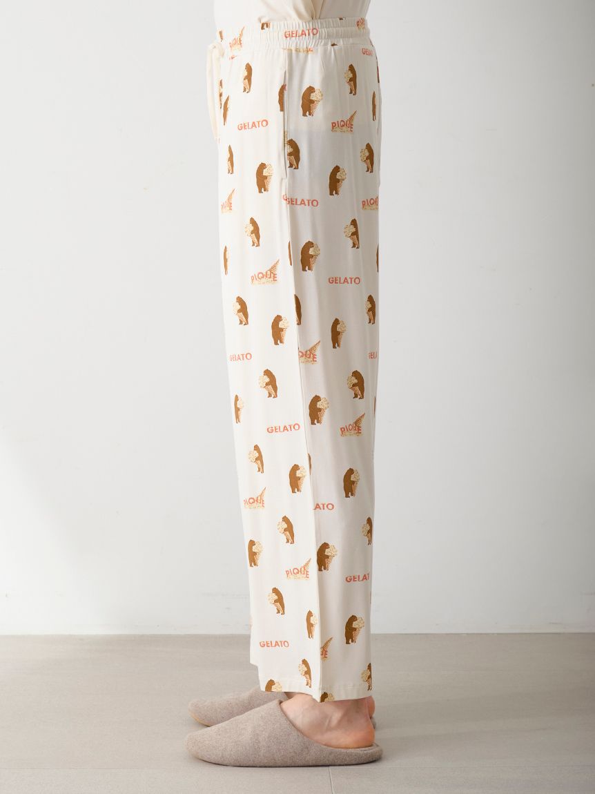 GELATO PIQUE HOMME「【HOMME】レーヨンジェラートベア柄ロングパンツ」|ルームウェア|