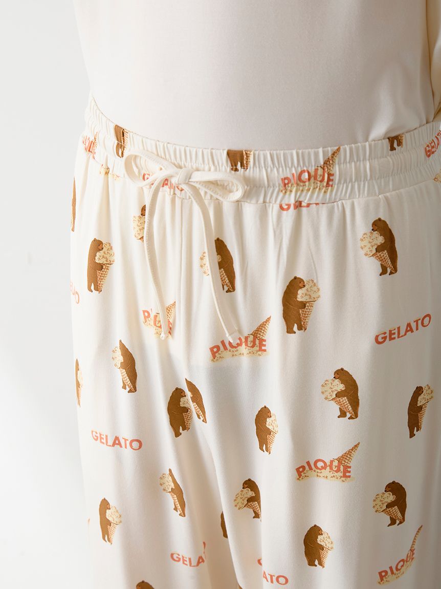 GELATO PIQUE HOMME「【HOMME】レーヨンジェラートベア柄ロングパンツ」|ルームウェア|