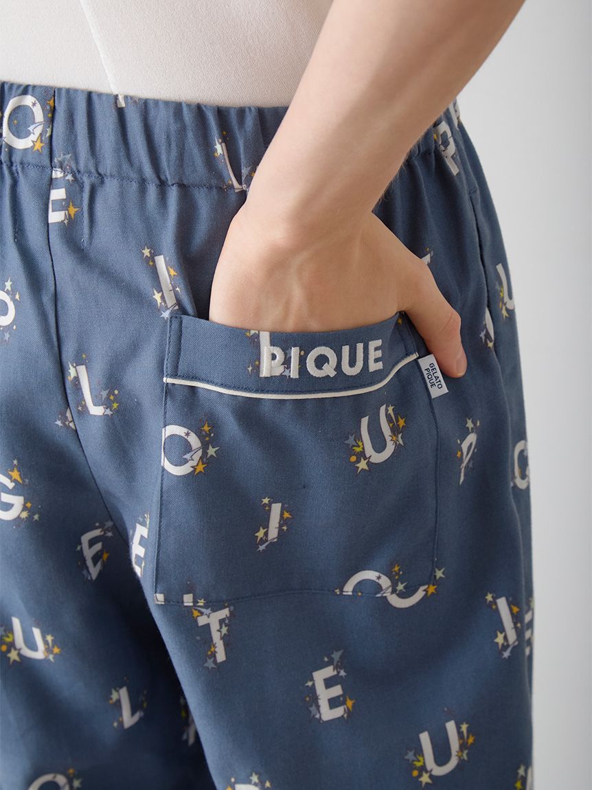 GELATO PIQUE HOMME「【HOMME】スターロゴ総柄プリントロングパンツ」|ルームウェア|