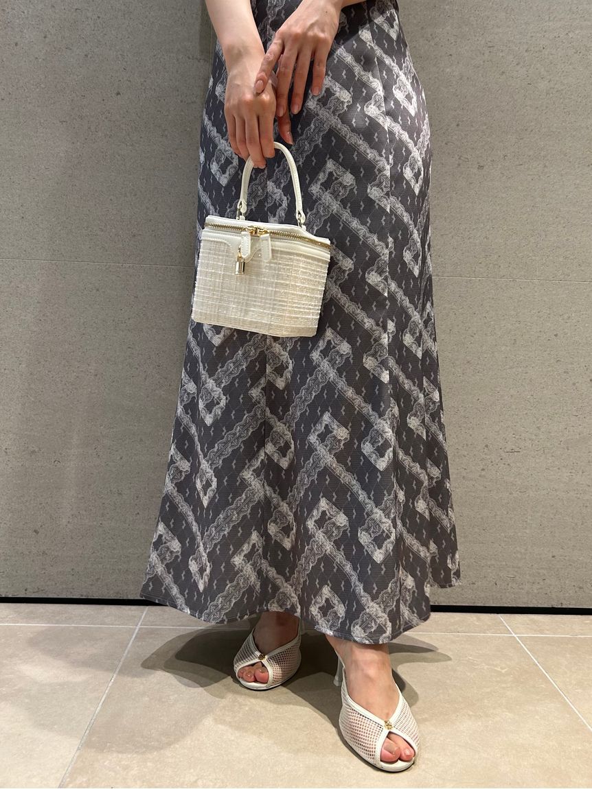 SNIDEL「レースプリントナロースカート」|スカート|