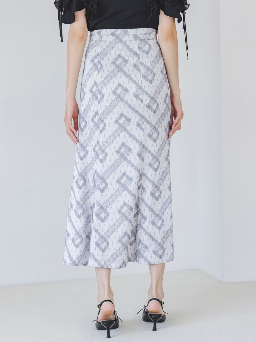 SNIDEL「レースプリントナロースカート」|スカート|