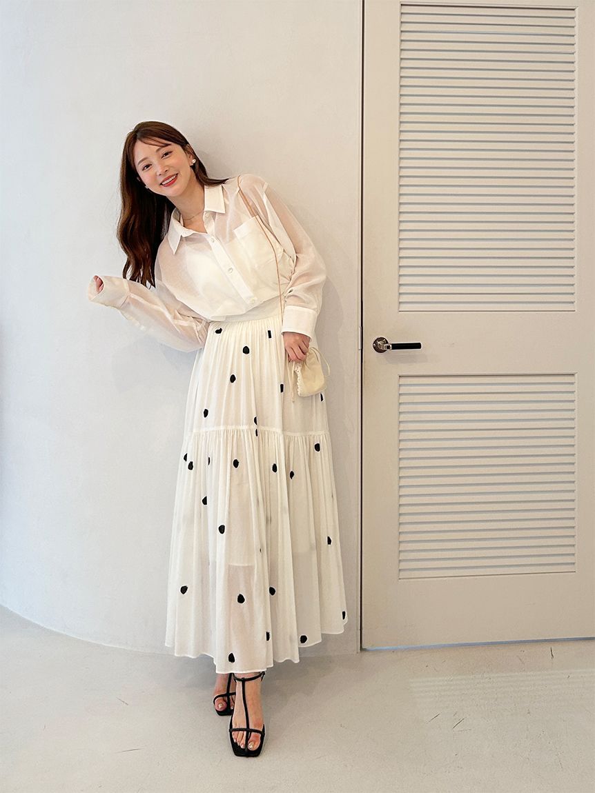 SNIDEL「ギャザーフレアスカート」|スカート|DOT