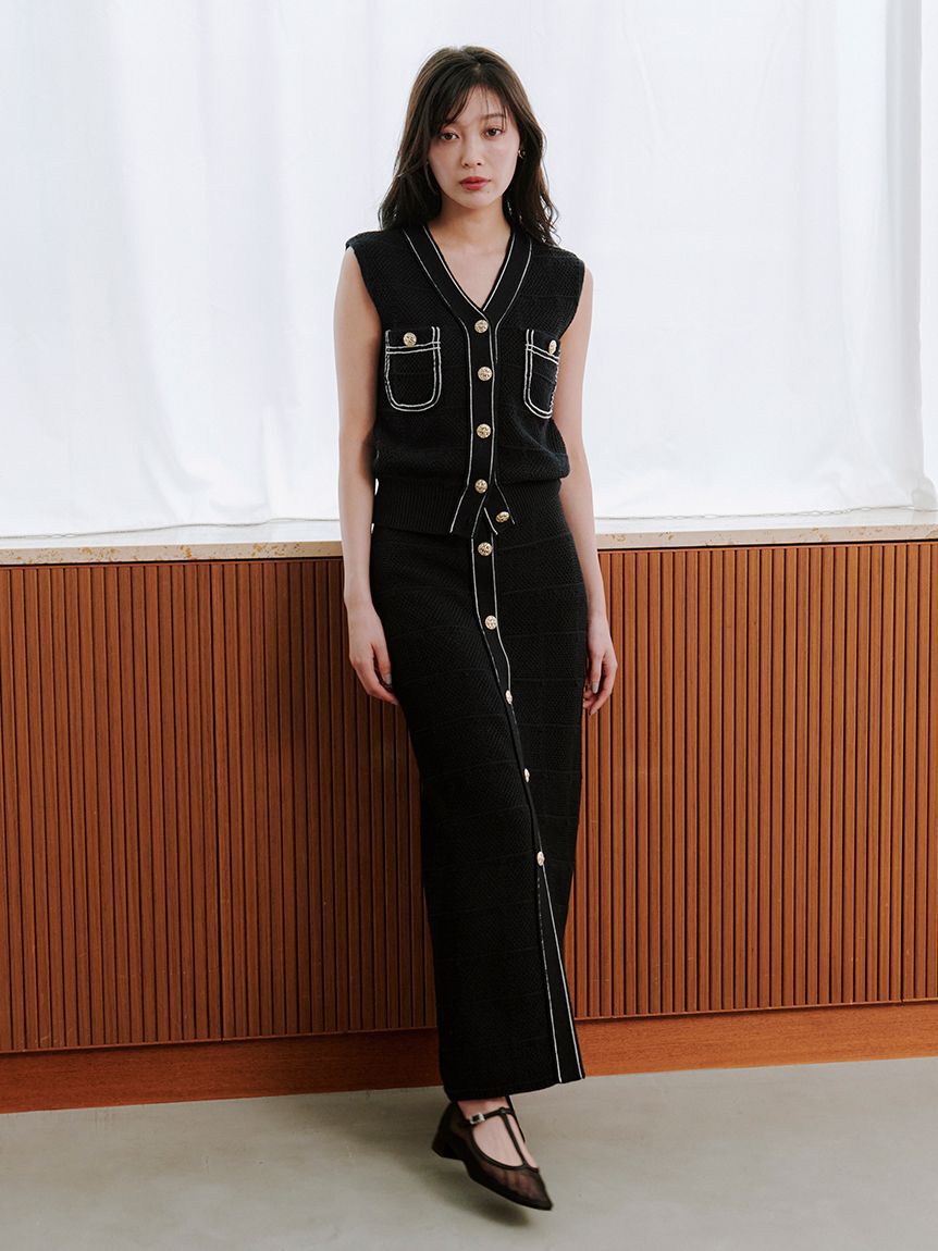 SNIDEL「Sustainableストラクチャーニットスカート」|スカート|