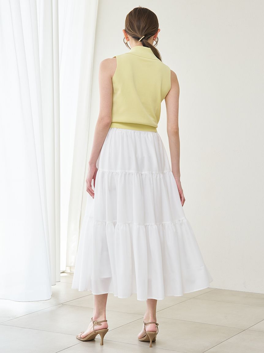 SNIDEL「ニットベスト&times;ティアードスカートセット」|ワンピース|