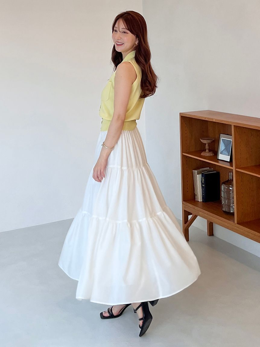 SNIDEL「ニットベスト&times;ティアードスカートセット」|ワンピース|