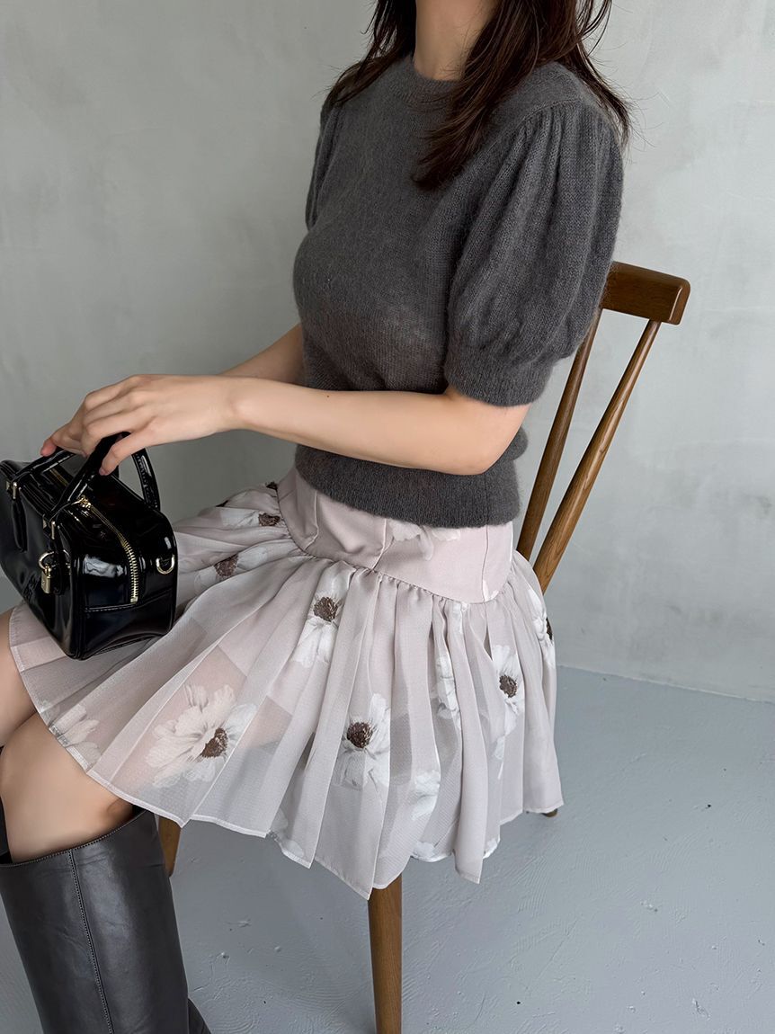 SNIDEL「シアーモヘヤパフスリニットプルオーバー」|ニット・セーター|