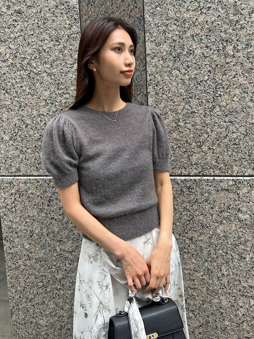 SNIDEL「シアーモヘヤパフスリニットプルオーバー」|ニット・セーター|