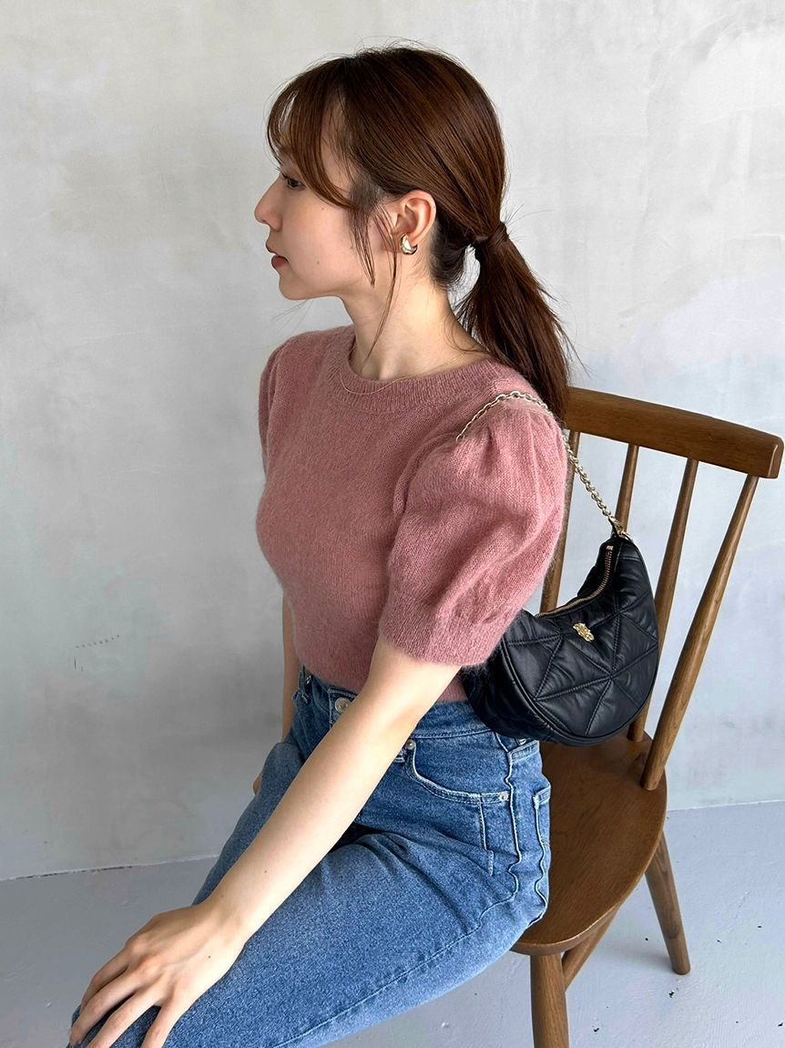 SNIDEL「シアーモヘヤパフスリニットプルオーバー」|ニット・セーター|