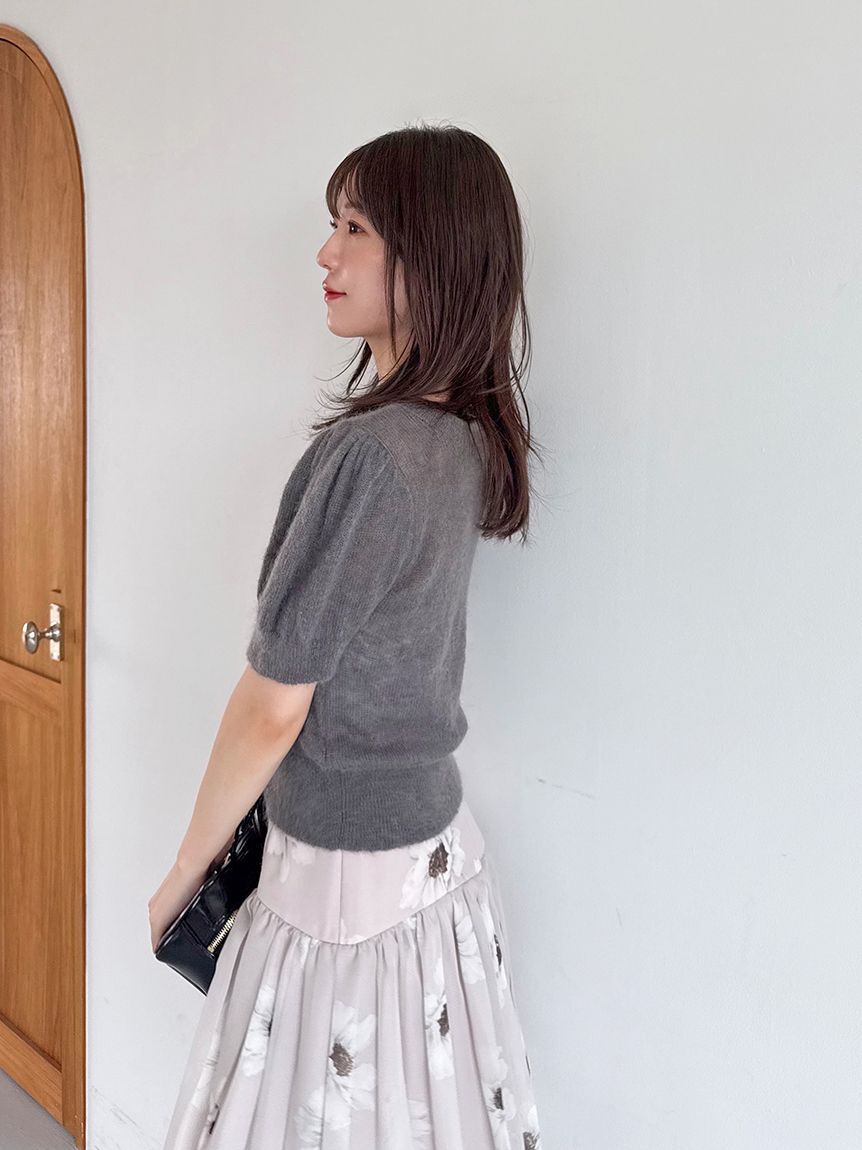 SNIDEL「シアーモヘヤパフスリニットプルオーバー」|ニット・セーター|