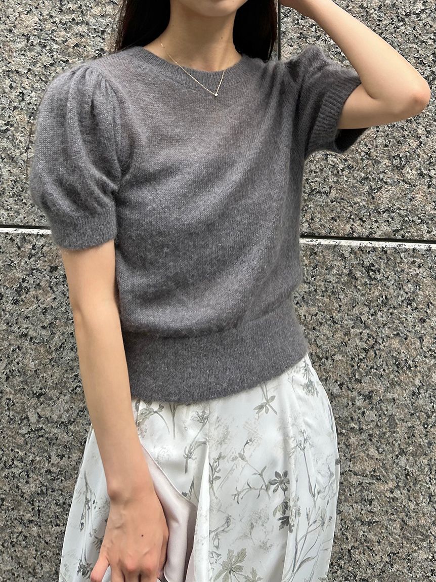 SNIDEL「シアーモヘヤパフスリニットプルオーバー」|ニット・セーター|